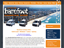 Tablet Screenshot of barefootcamperhire.com.au